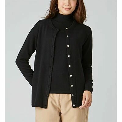 【ふるさと納税】希少ベビーカシミヤ100％ 女性 ロングカーディガン M ブラック 1枚 20403M BK｜敬老の日 お歳暮 御歳暮 贈答品 ギフト 誕生日プレゼント 贈り物 父の日 母の日 お年賀 寒中見舞い クリスマス お見舞 [0915] サムネイル2