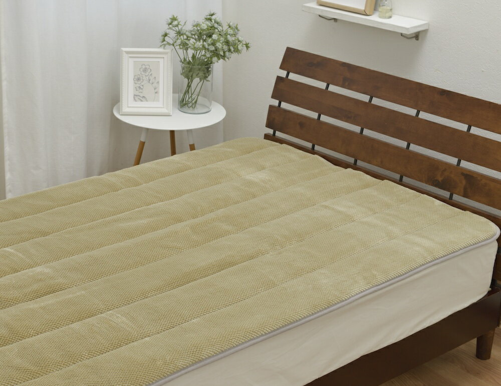 【ふるさと納税】日本製 あったかコットン 敷きパッド シングル 100×205cm ベージュ ACP−30SBE｜保温 吸湿 快眠 快適 熟睡 睡眠 [2716]