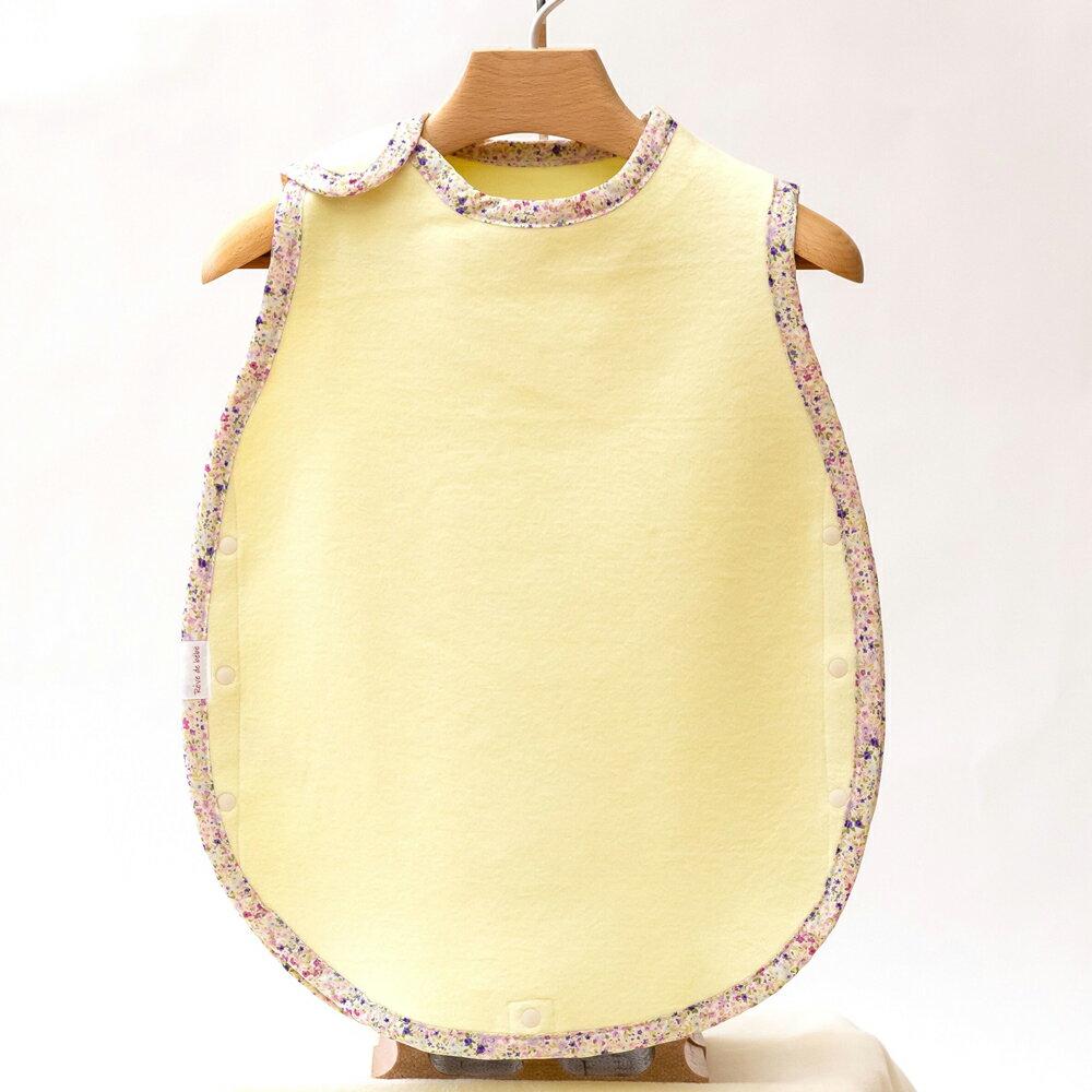 【ふるさと納税】名入れ可 綿毛布スリーパー (丸型) クリームイエロー×花柄 毛布の町泉大津市産｜天然素材 綿100% 速乾 オールシーズン 着る毛布 ベビー服 ベビー用品 ベビーグッズ ベビー 子供服 赤ちゃん 子供用 プレゼント ギフト お祝い sleeper-maru [3341] サムネイル3