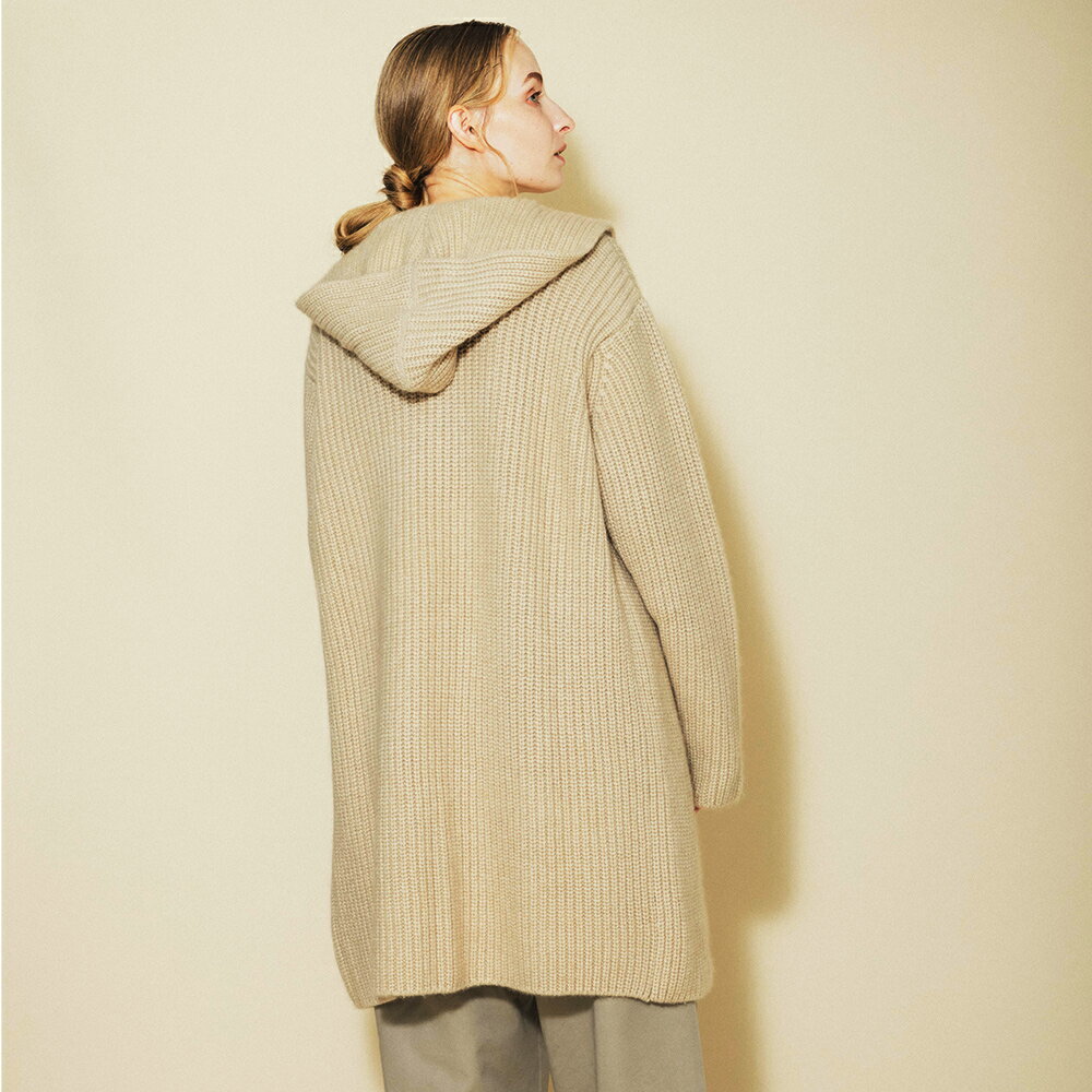【ふるさと納税】カシミヤ100% 片畦ニットコート 7251-GC Mサイズ コルク｜カシミヤコート 最高級 レディース ファッション [3177] サムネイル2