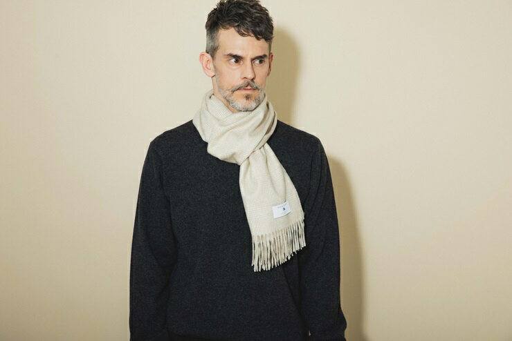 【ふるさと納税】ベビー＆ゴールデン 千鳥・グレンチェックマフラー｜高級素材 軽量 なめらかな肌触り 寒さ対策 確かな技術 日本製 プレゼント ギフト 誕生日 お見舞い お歳暮 父の日 母の日 [4040-4042] サムネイル2