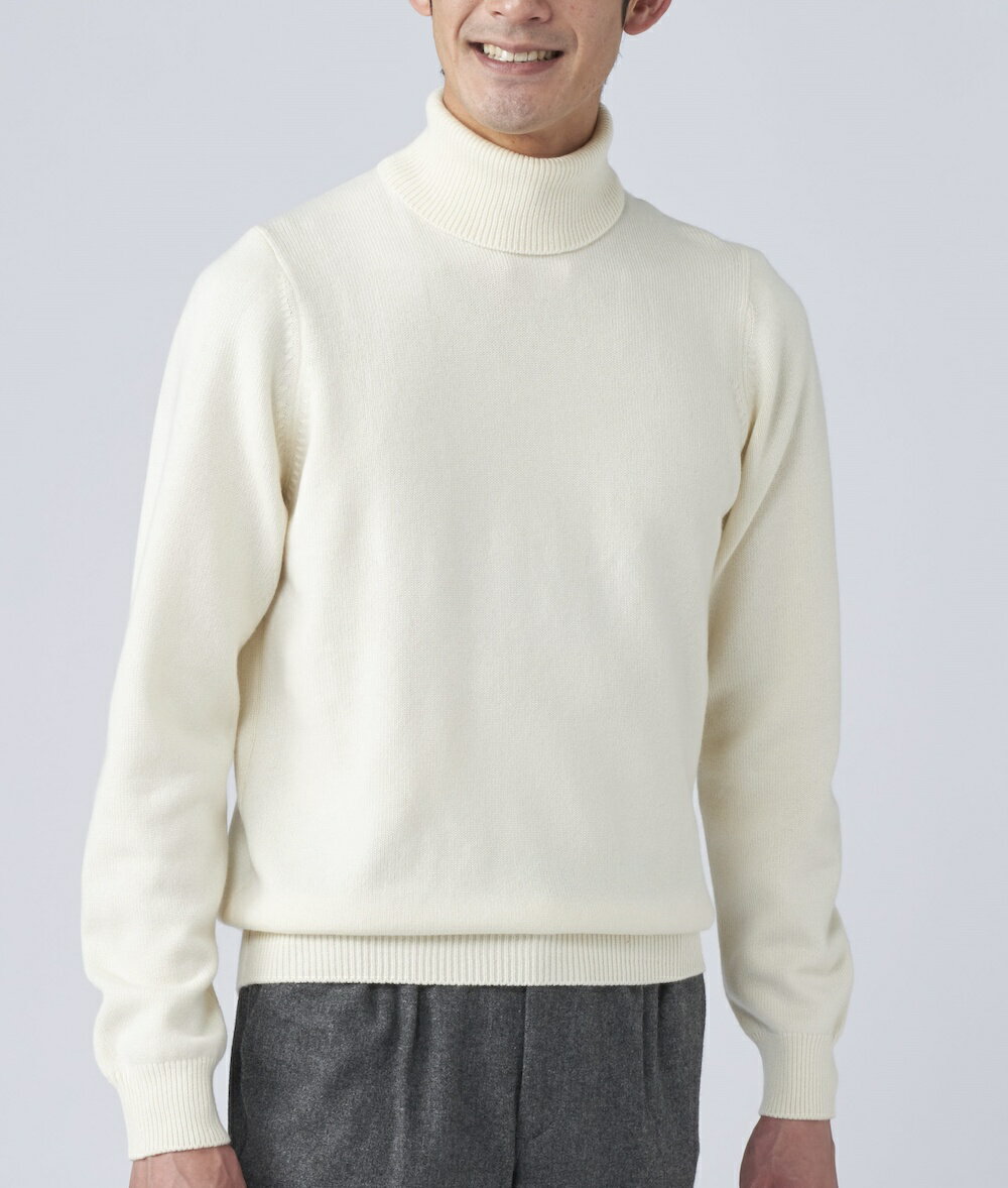 【ふるさと納税】日本製 カシミヤ100% タートルネック 白 Sサイズ｜敬老の日 ギフト 誕生日プレゼント 贈り物 父の日 [2589] サムネイル2