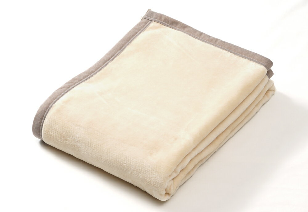 【ふるさと納税】抗ウィルス加工 綿毛布 (毛羽部分)「シングル／ベージュ」｜ブランケット 快眠 快適 熟睡 寝具 ベッド 洗濯可能 新生活 [1481] サムネイル2