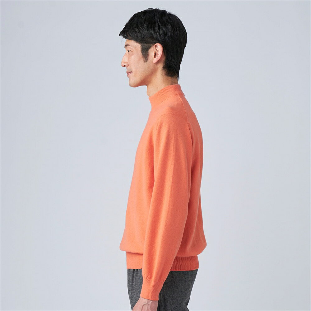 【ふるさと納税】日本製 カシミヤ100% ハイネック オレンジ Mサイズ｜敬老の日 お歳暮 御歳暮 贈答品 ギフト 誕生日プレゼント 贈り物 父の日 母の日 お年賀 寒中見舞い クリスマス お見舞 [2662] サムネイル3