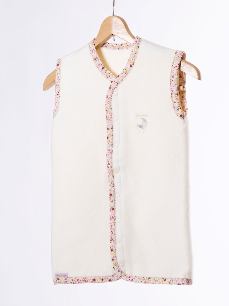 【ふるさと納税】綿毛布 スリーパー (Lサイズ) 2way仕様で暖かアイボリー×花 毛布の町 (泉大津産)｜ 贈答品 ギフト 誕生日プレゼント 贈り物 クリスマス sleeper-s [2458] サムネイル2