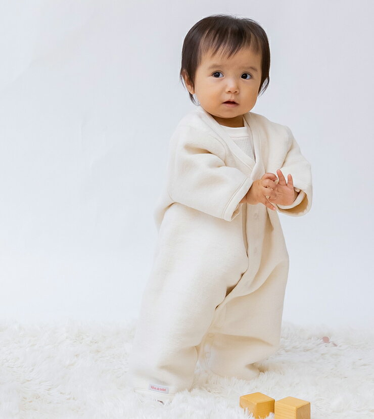 【ふるさと納税】綿毛布 半袖スリーパー (Mサイズ) オーガニック綿使用 2way仕様で暖か 毛布の町 (泉大津産)｜贈答品 ギフト 誕生日プレゼント 贈り物 クリスマス sleeper-hs-organic [1636] サムネイル3