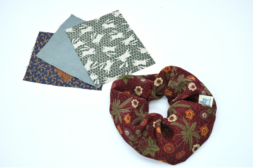 【ふるさと納税】 [アンティーク着物リメイク] ビッグシュシュ1個 (直径：約15〜17cm)《Acote》【大阪府 守口市】[0701] サムネイル2