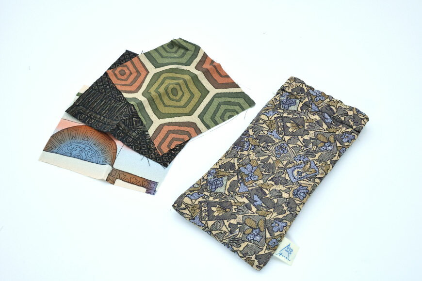 【ふるさと納税】[アンティーク着物リメイク] めがねケース (縦:約21cm 横:約10cm)《Acote》【大阪府守口市】[0370] サムネイル2