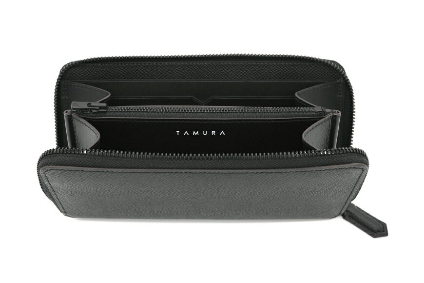 【ふるさと納税】 本革 長財布 ブラック ラウンドファスナー [Sualocin] 納得の収納力 使うほどに味わいがでる｜田村製作所 大阪府 守口市 革 本革 レザーファスナー [2074] サムネイル2