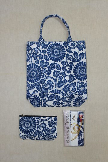 B121　オリジナル河内木綿柄和物セット（紫）