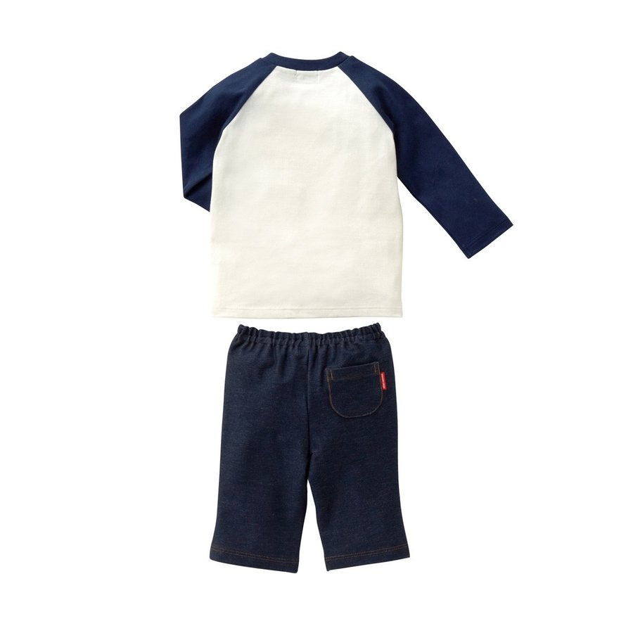 【ふるさと納税】L106 ミキハウス プッチ―のお顔Tシャツセット【mikihouse ベビー ベビー服 70cm 紺 赤ちゃん 乳児 0歳 出産 セットアップ 春 秋 大阪府 八尾】 サムネイル2