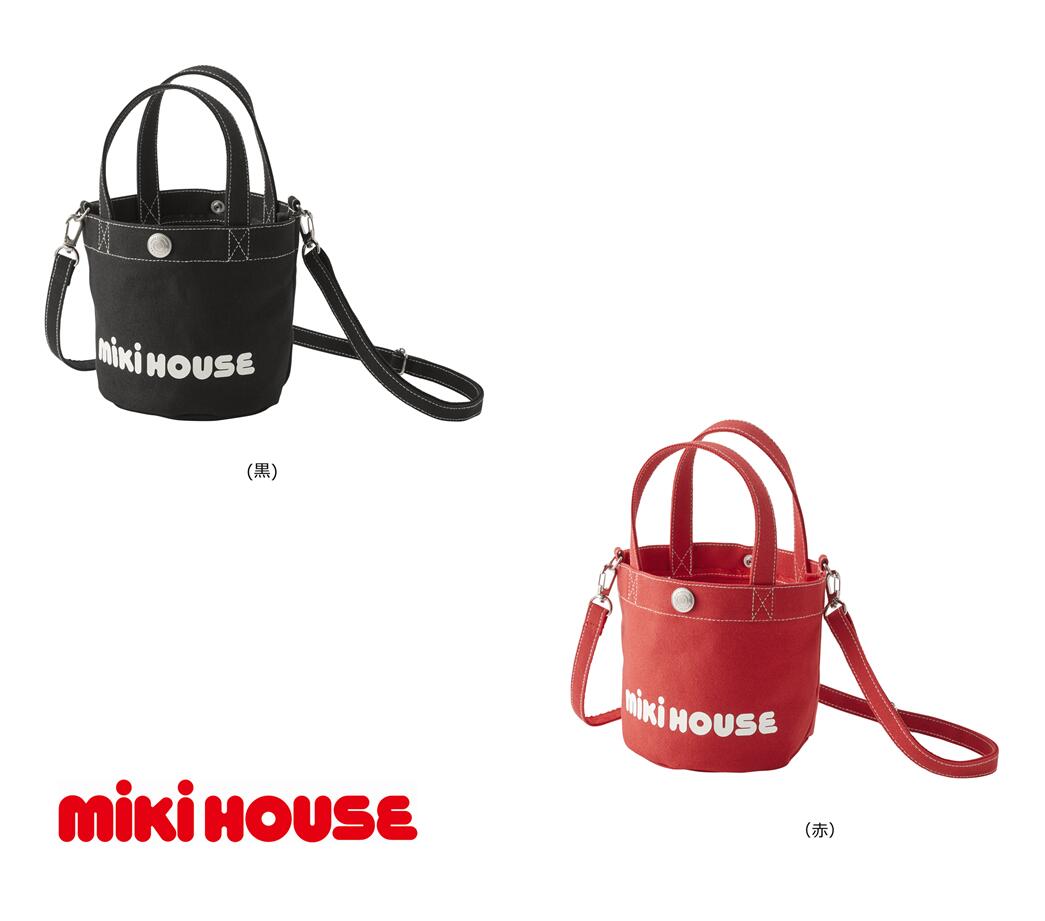 C212 ミキハウス ミニトートバッグ【mikihouse バック 鞄 手提げ ショルダー 赤 レッド 黒 ブラック キャンパス リンクコーデ マザーズバッグ ロゴ 大阪府 八尾】