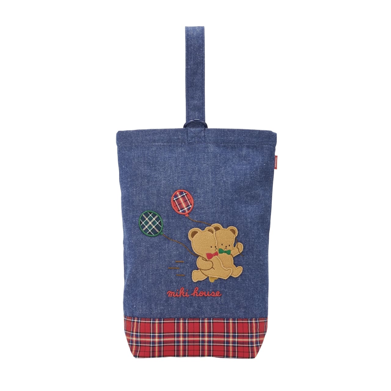 N101 ミキハウス ミキハウスベア 上履き袋【mikihouse 通園 通学 上靴 上履き入れ 保育園 幼稚園 靴 綿 コットン キャラクター 大阪府 八尾】