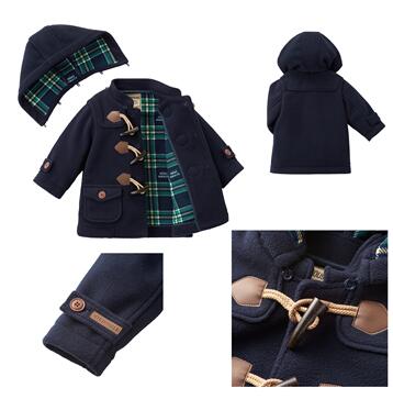 【ふるさと納税】H197 ミキハウス フリースダッフルコート(赤・紺) 90~120cm【mikihouse ダッフル コート アウター こども こども服 キッズ 冬 フリース 90 100 110 120 cm 赤 レッド 紺 ネイビー フード取りはずし 暖かい 大阪 八尾市】 サムネイル3