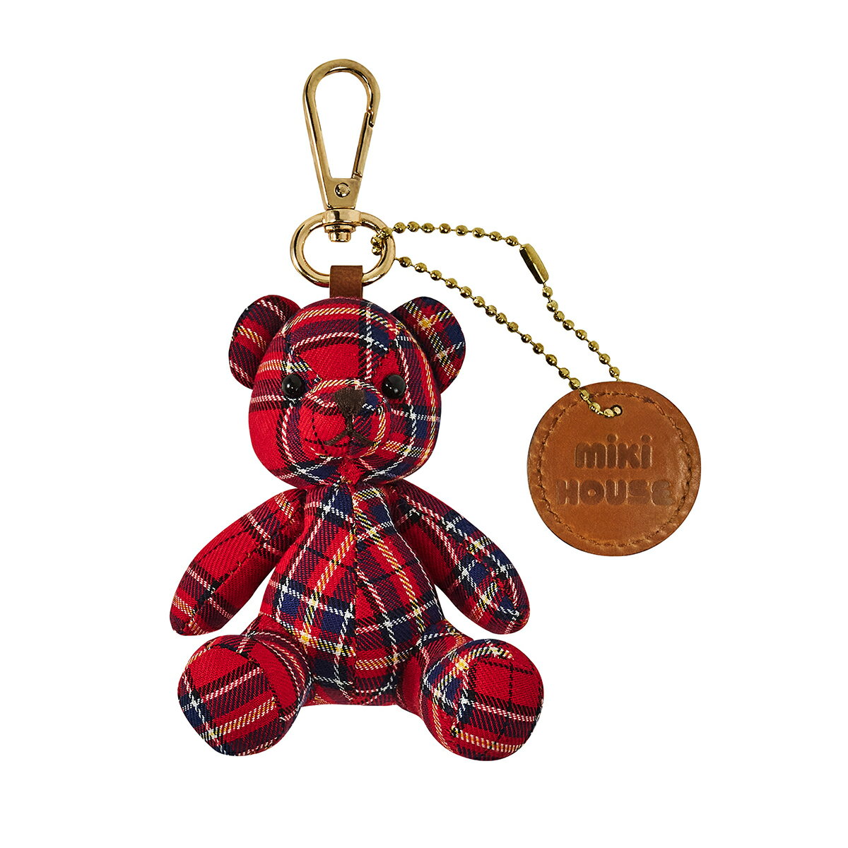 【ふるさと納税】N103 ミキハウス ミキハウスベア チャーム(赤・ベージュ)【mikihouse ファッション バッグチャーム キーホルダー マスコット キャラクター レッド ベージュ 大人 こども チェック かわいい 大阪 八尾市】 サムネイル3