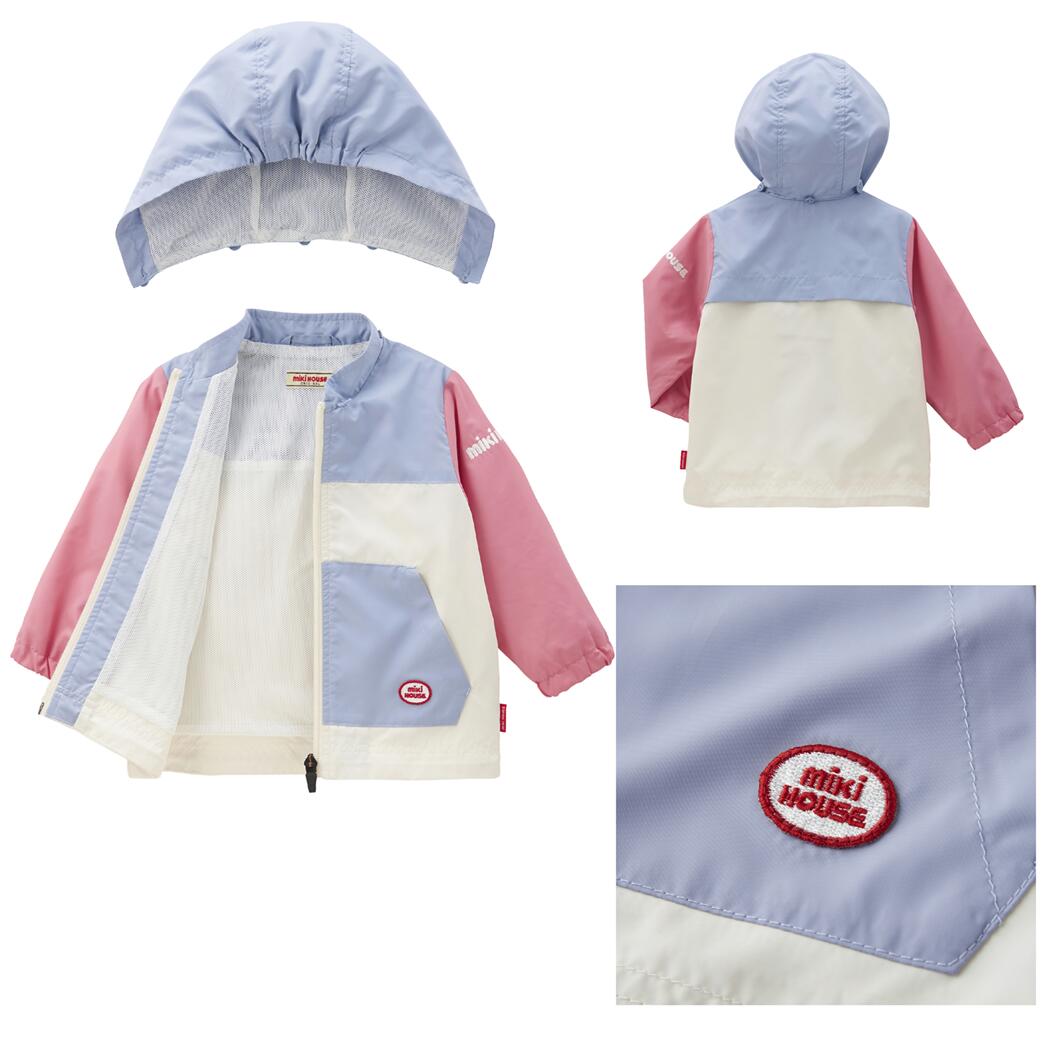 【ふるさと納税】P108 ミキハウス ウインドブレーカー(サーモンピンク)90~130cm【mikihouse ウインドブレーカー アウター ジャケット 子供服 こども キッズ 男の子 女の子 UVカット 90 100 110 120 130 cm ピンク ブラウン 赤 紺 ブランド 大阪府 八尾】 サムネイル2