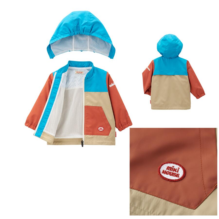 【ふるさと納税】P109 ミキハウス ウインドブレーカー(ダークブラウン)90~130cm【mikihouse ウインドブレーカー アウター ジャケット 子供服 こども キッズ 男の子 女の子 UVカット 90 100 110 120 130 cm ピンク ブラウン 赤 紺 ブランド 大阪府 八尾】 サムネイル2