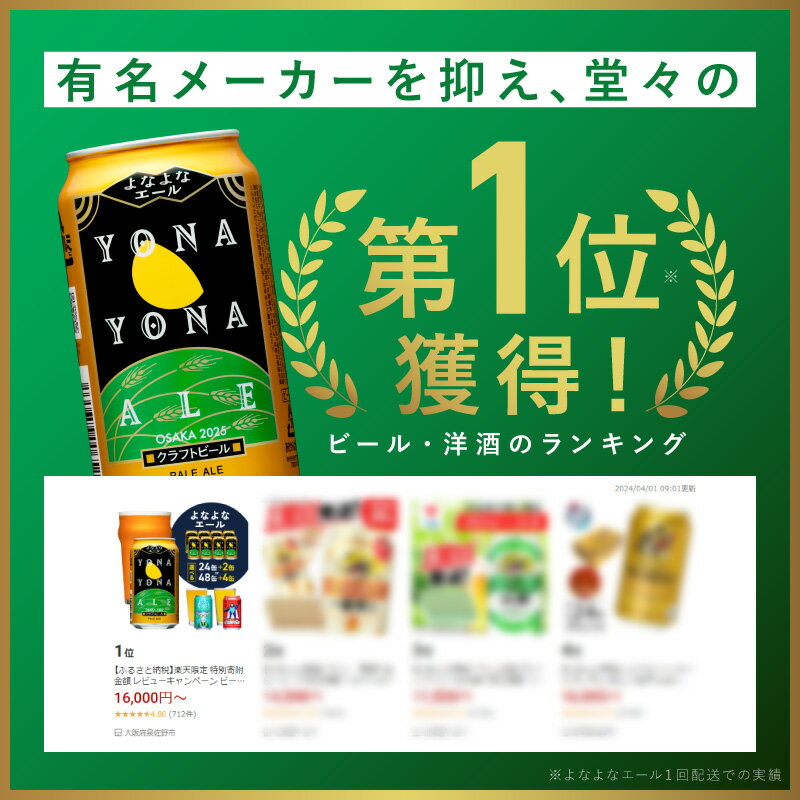 【ふるさと納税】ビール よなよなエール 12本 缶 ヤッホーブルーイング クラフトビール ペールエール 裏通りのドンダバダ セット 飲み比べ 地ビール お酒 BBQ 宅飲み 晩酌 泉佐野市ふるさと納税オリジナル サムネイル3