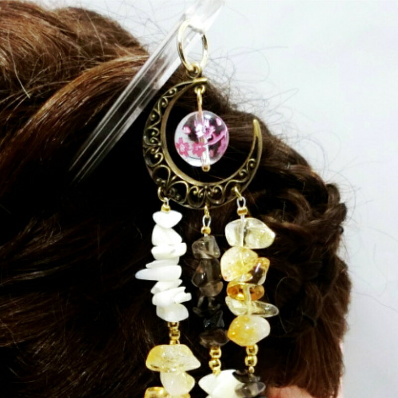 【ふるさと納税】天然石簪（かんざし）「RaspberryMoon(紅の月)」 サムネイル3