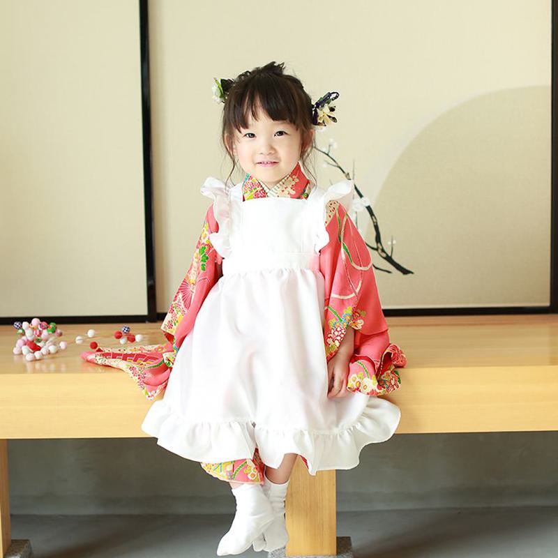 【ふるさと納税】大正ロマン 被布エプロン 七五三 高級感 しわになりにくい 洗濯可能 お手入れ簡単 被布着 着物 晴れ着 衣装 和装 洋装 ベビー キッズ用品 キッズエプロン エプロン ドレス お取り寄せ 大阪府 泉佐野市 送料無料 サムネイル3