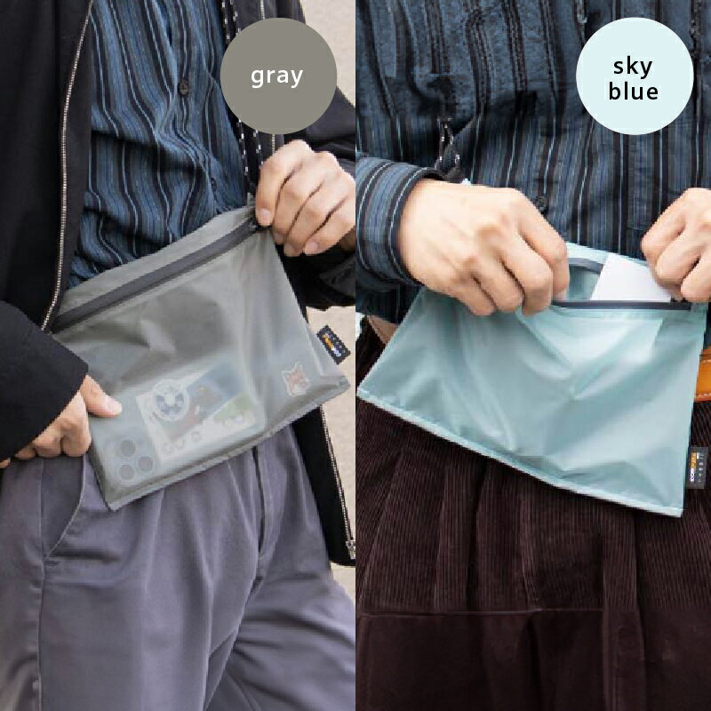 【ふるさと納税】サコッシュ Regileサコッシュ 選べるカラー グレー / スカイブルー ウォレットレスサコッシュ 極薄 軽量 約 30g 身軽 コーデュラ 耐水仕様 耐水 日用品 雑貨 カバン バッグ ファッション 最短 翌日発送 5営業日 大阪府 泉佐野市 送料無料 サムネイル3