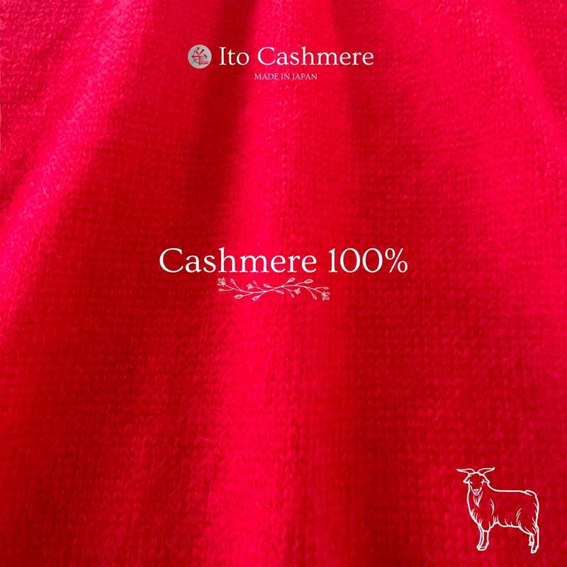 【ふるさと納税】100％ピュアカシミヤ・大判ストール フリンジ付き レッド サムネイル3