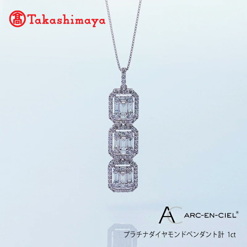 【高島屋選定品】ARC-EN-CIEL プラチナダイヤモンドペンダント（ダイヤ 合計 1カラット）65N0020