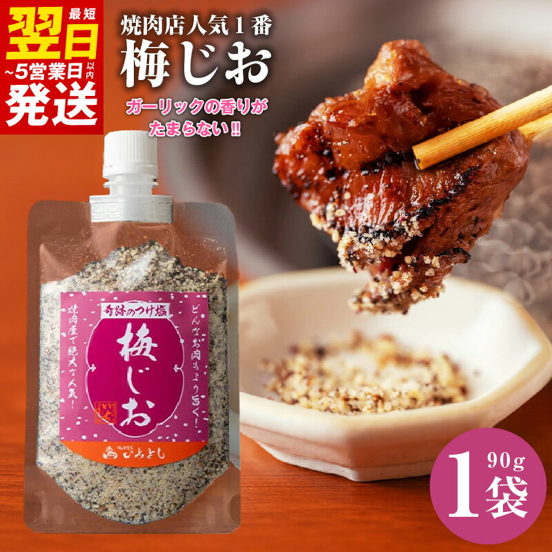 焼き肉専門店 梅じお ガーリック スパイス 90g × 1袋 お試し いちよし BBQ 焼肉 味付け タン カルビ 炒め物 ふりかけ 焼き物 味付け塩 梅風味 隠し味 つけ塩 いちよしエンタープライズ 最短 翌日発送 5営業日 泉佐野市 送料無料
