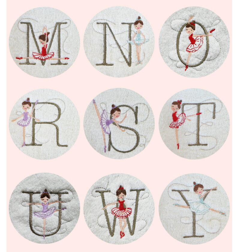 【ふるさと納税】【3000円】 選べる イニシャル アルファベット イニシャルルルベ アイボリー タオルハンカチ ハンカチ タオル 泉州タオル 綿100% バレリーナ 柄 可愛い 刺繍 日本製 国産 日用品 雑貨 小物 シンジカトウ 泉佐野市 送料無料 - 画像3