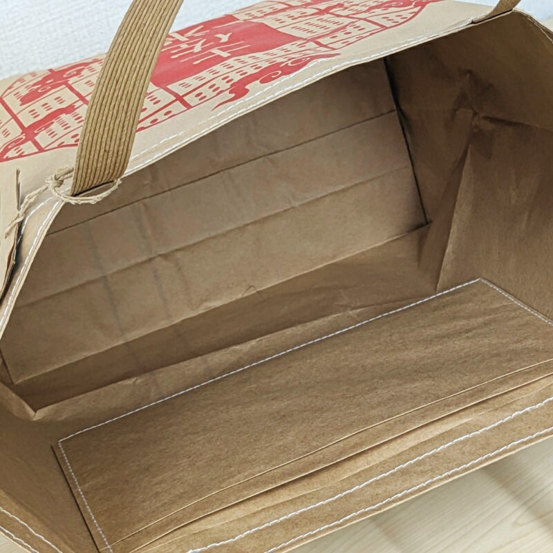 【ふるさと納税】米袋トート 1個 高さ34.5cm × 横49cm × 奥行18cm 内ポケット付き 持ち手あり クラフト紙 肩掛け 耐久性 約12kg 手作り 紙素材 和柄 和モダン 普段使い トートバッグ エコバッグ 買い物 日用品 雑貨 お取り寄せ 大阪府 泉佐野市 送料無料 サムネイル3