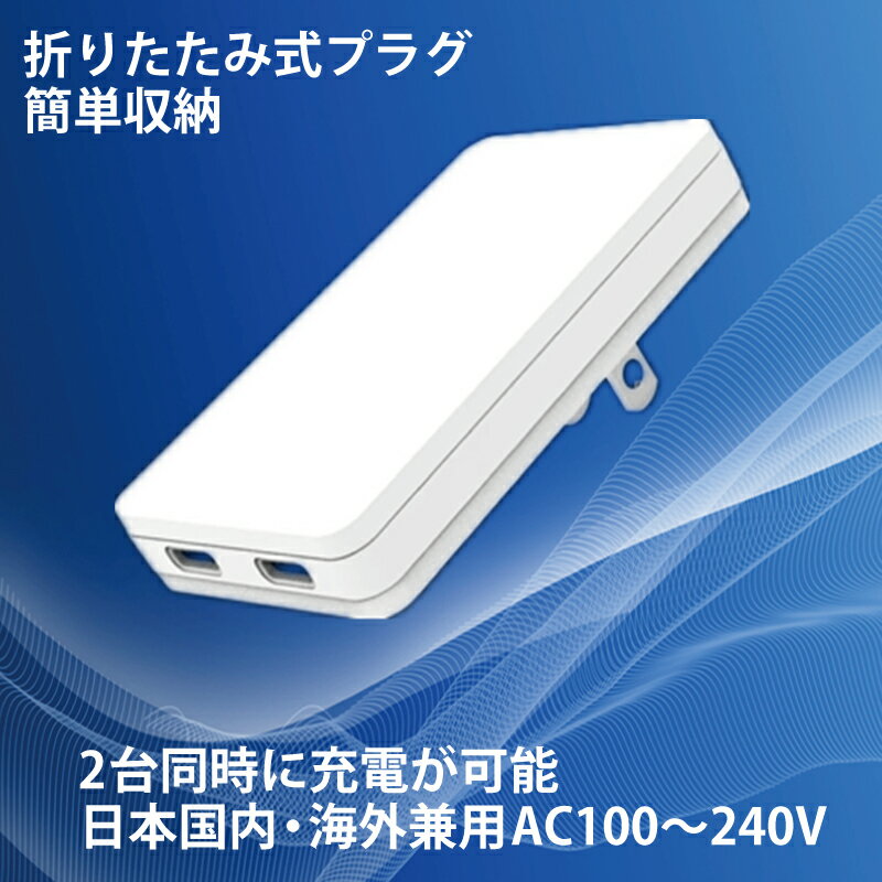 【ふるさと納税】急速充電器 PD 65W USB Type-C スマートフォン対応 超薄型 GaN タイプC ホワイト 充電器 スマホ タブレット ゲーム機 ノートパソコン 高速充電 収納 持ち運び 便利 折りたたみ式プラグ 日用品 家電 雑貨 大阪府 泉佐野市 送料無料 サムネイル2