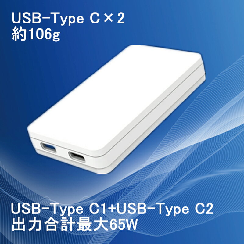 【ふるさと納税】急速充電器 PD 65W USB Type-C スマートフォン対応 超薄型 GaN タイプC ホワイト 充電器 スマホ タブレット ゲーム機 ノートパソコン 高速充電 収納 持ち運び 便利 折りたたみ式プラグ 日用品 家電 雑貨 大阪府 泉佐野市 送料無料 サムネイル3