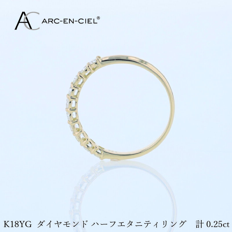【ふるさと納税】アルカンシェル YG ダイヤピンキーリング 計 0.25ct イエローゴールド 指輪 2号 3号 4号 5号 6号 7号 8号 9号 ハーフエタニティ ピンキーリング ダイヤ ダイヤモンド 天然ダイヤモンド 金 18金 K18 ジュエリー アクセサリー 宝石 大阪府 泉佐野市 送料無料 サムネイル3