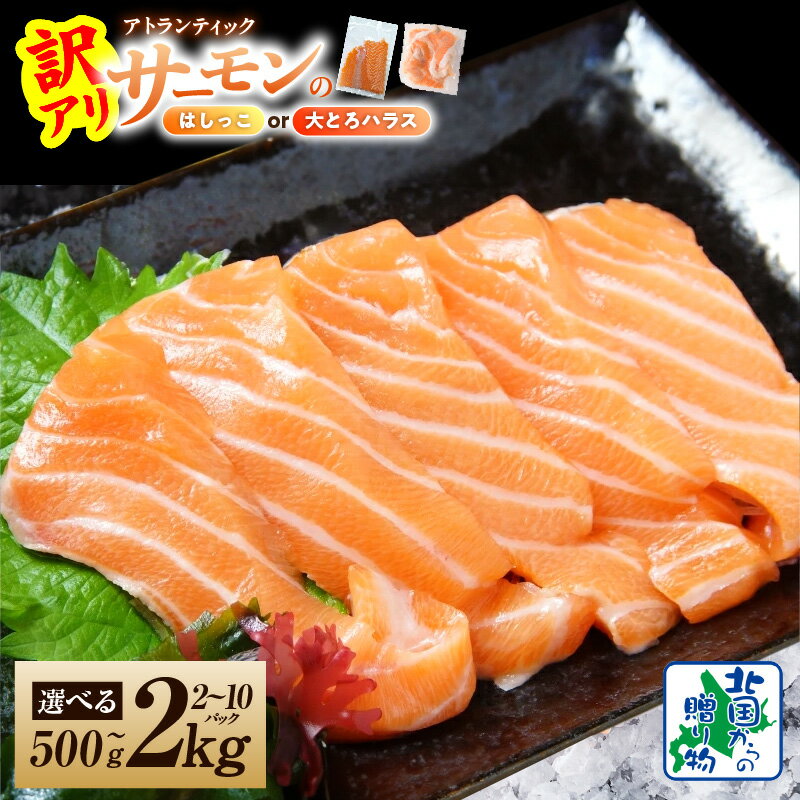 【訳あり】アトランティックサーモン 選べる 種類 内容量 はしっこ 約500g / 約1kg 大とろハラス 600g / 1kg / 1.6kg / 2kg 脂乗り 抜群 深いコク 小分け 刺身 塩焼き 照り焼き 味噌漬け焼き 鮭 魚介 海鮮 お取り寄せ 大阪府 泉佐野市 送料無料