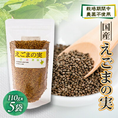 ≪110g×5≫　国産えごまの実　パックチャック(ジッパー)付き　大阪産(もん)認定品【1696356】
