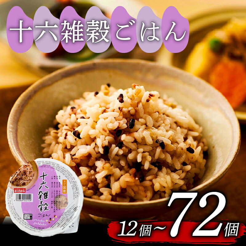 十六雑穀ごはん ご飯パック 160g 12個~72個 定期便 定期 お米 レトルト 食品 無添加 国産 レンジ 簡単 温めるだけ ギフト 引っ越し 挨拶 内祝い お歳暮 12個 24個 48個 72個 常温 備蓄 災害 健康 美容 ヘルシー 国産原料 簡単調理 大阪府 松原市