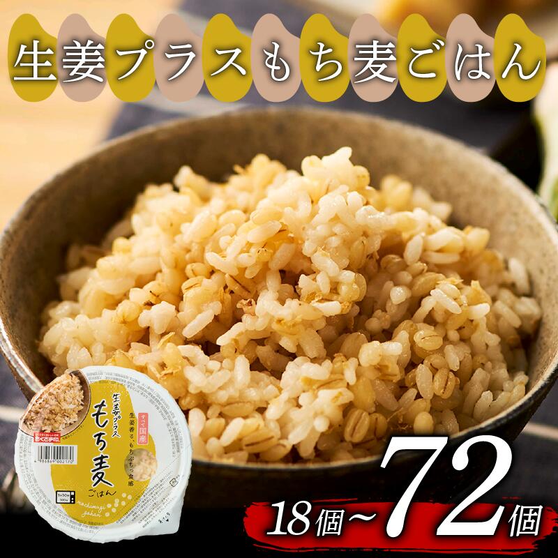生姜プラスもち麦 ごはんパック 選べる 個数 160g 18個-72個 生姜 もち麦 米 ごはん ご飯 こめ パックライス パックご飯 パックごはん ご飯パック ごはんパック パック ライス 備蓄 防災 レンジ 温めるだけ 健康 レトルト 国産 食物繊維 個包装