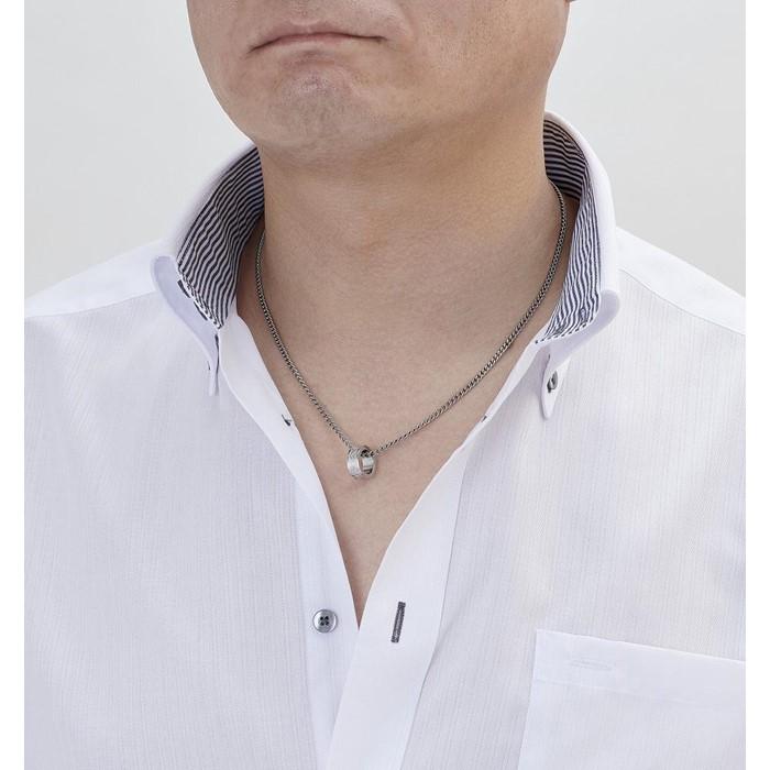 【ふるさと納税】「 リング付き カット喜平磁気ネックレス 」 ステンレス製 | メンズ ネックレス ペンダント 男性 アクセサリー お洒落 磁気ネックレス メンズアクセサリー シンプルデザイン 喜平ネックレス ステンレス ステンレスネックレス ステンレスペンダント サムネイル2