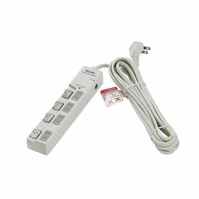 【ふるさと納税】電源タップ 耐雷サージ LEDスイッチ付タップブレーカー付 4個口5m WLS-LU450SB （ W ） | 家電 電化製品 電化 製品 支援 支援品 返礼品 返礼 お礼の品 タップ 電源タップ 4個口 大東市 大阪 大東 大阪府大東市 サムネイル2
