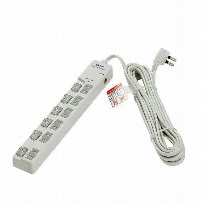 【ふるさと納税】電源タップ 耐雷サージ LEDスイッチ付タップブレーカー付 6個口5m WLS-LU650SB （ W ） | 家電 電化製品 電化 製品 支援 支援品 返礼品 返礼 お礼の品 タップ 電源タップ 延長 コード 延長コード 延長ケーブル 6個口 大東市 大阪 大東 大阪府大東市 サムネイル2