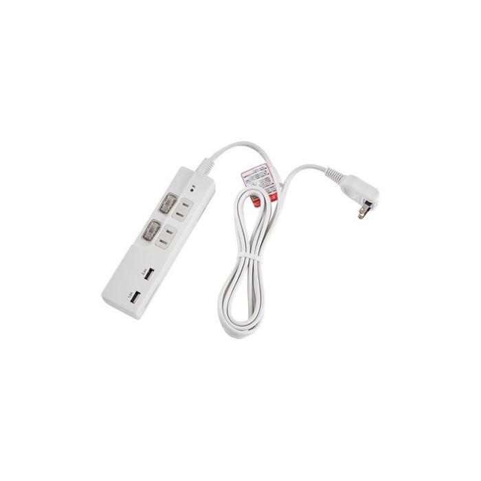 【ふるさと納税】電源タップ　耐雷サージ　USBポート付きスイッチ付きタップ　USB×2ポート　2個口2m　WBK-2232SUA(W) | コンセント タップ usbポート付き 電源タップ 家電 電源コード パソコン周辺機器 pc 在宅勤務 テレワーク 便利グッズ 2個口 同時充電 リモートワーク サムネイル2