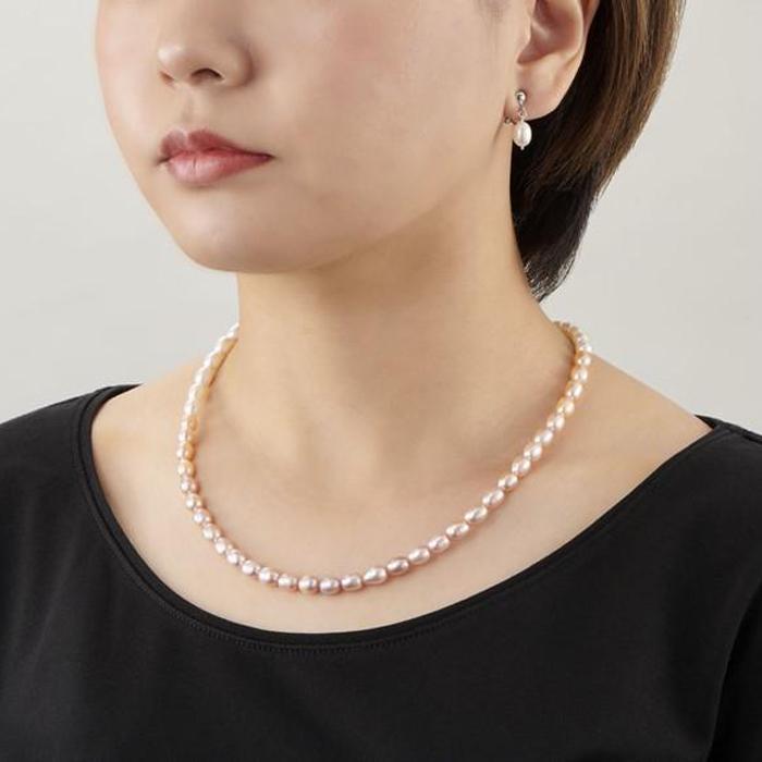 【ふるさと納税】102306-1 淡水真珠ネックレス＆イヤリングセット | 真珠 真珠ネックレス 可愛い、真珠イヤリング、アクセサリー　ネックレス 淡水真珠 　レディースアクセサリー サムネイル2