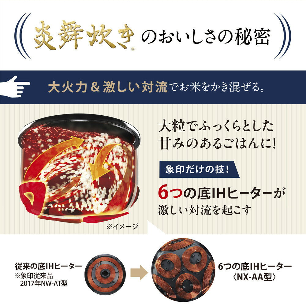 【ふるさと納税】象印 【最高峰】圧力IH炊飯ジャー 1升炊き ( 炊飯器 )「 炎舞炊き 」 NXAA18-BZ 黒 | 家電 キッチン家電 調理家電 生活家電 電化製品 家電日用品 人気 おすすめ 送料無料 炊飯器 炎舞 えんぶだき 一升 1升 大東市 サムネイル3