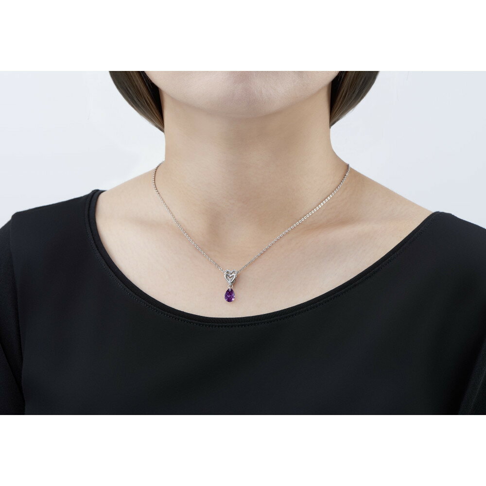 【ふるさと納税】PD7-3-2 Wハート「キュービックジルコニア磁気」アメジストカラー | アクセ ファッション 人気 おすすめ 送料無料 サムネイル2