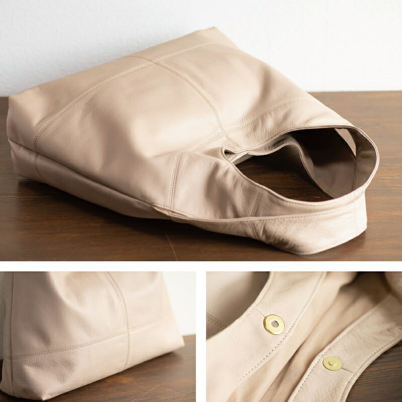 【ふるさと納税】【トートバッグ】 三角バッグ 肩掛け 通勤バッグ 【as-09cs】(EE0765-SJ-V)_ 鞄 バッグ かばん 牛革 本革 ソフトレザー 三角バッグ 肩掛け 通勤バッグ 【G1380528】 サムネイル3