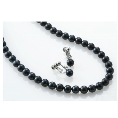 あこや本真珠2点セット　(6.5～7ミリ玉)　/(ブラック系)【配送不可地域：沖縄県】【1214985】