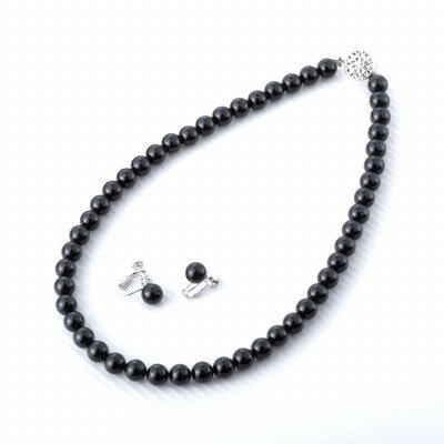 【ふるさと納税】特選ブラックオニキス3点セット_ ブラックオニキス オニキス 8mm ネックレス 42cm イヤリング 御念珠 念珠 弔事用 弔事 葬儀 セット フォーマル 大阪府 和泉市 送料無料 【配送不可地域：沖縄県】【1215002】 - 画像2