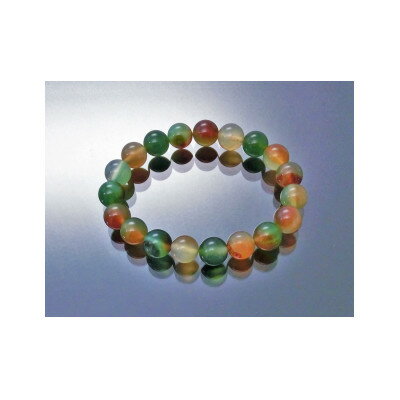孔雀めのう・彩りのブレスレット_ 天然石 孔雀めのう メノウ 10mm お守り ブレスレット 送料無料 大阪府 和泉市 【1366560】