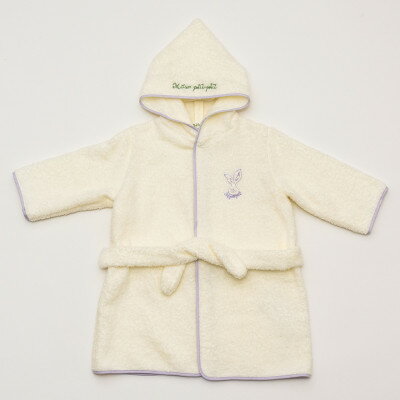 【ふるさと納税】おぼろタオルのベビーバスローブ×リバーシブルスタイ×ハンカチ　ベビーギフト3点セット(ラベンダー)【1498980】 サムネイル2