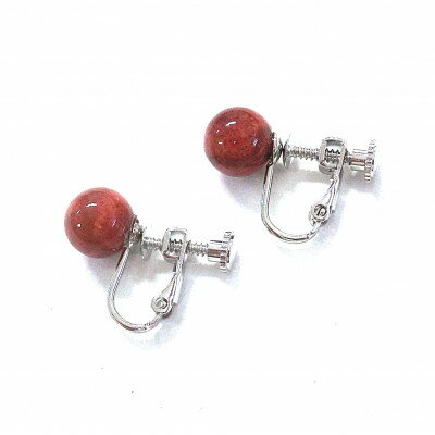 【ふるさと納税】珊瑚のイヤリング(8ミリ玉)【配送不可地域：沖縄県】【1518245】 サムネイル3